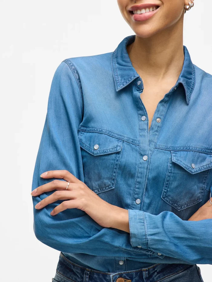 Luca Denim Shirt (Medium Blue)