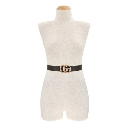 Luxe Vegan Leather Belt with Gold GO Buckle