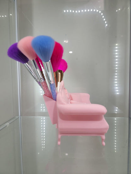 Luxurious Pink Sofa Makeup Brush Holder by Suki Glam® - RFE Marketing Ventures