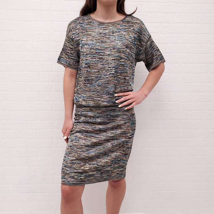 M MISSONI GREEN KNIT MIDI DRESS - SIZE S