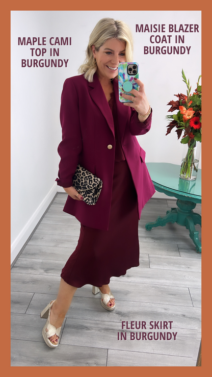 Maisie Blazer Coat (Burgundy)