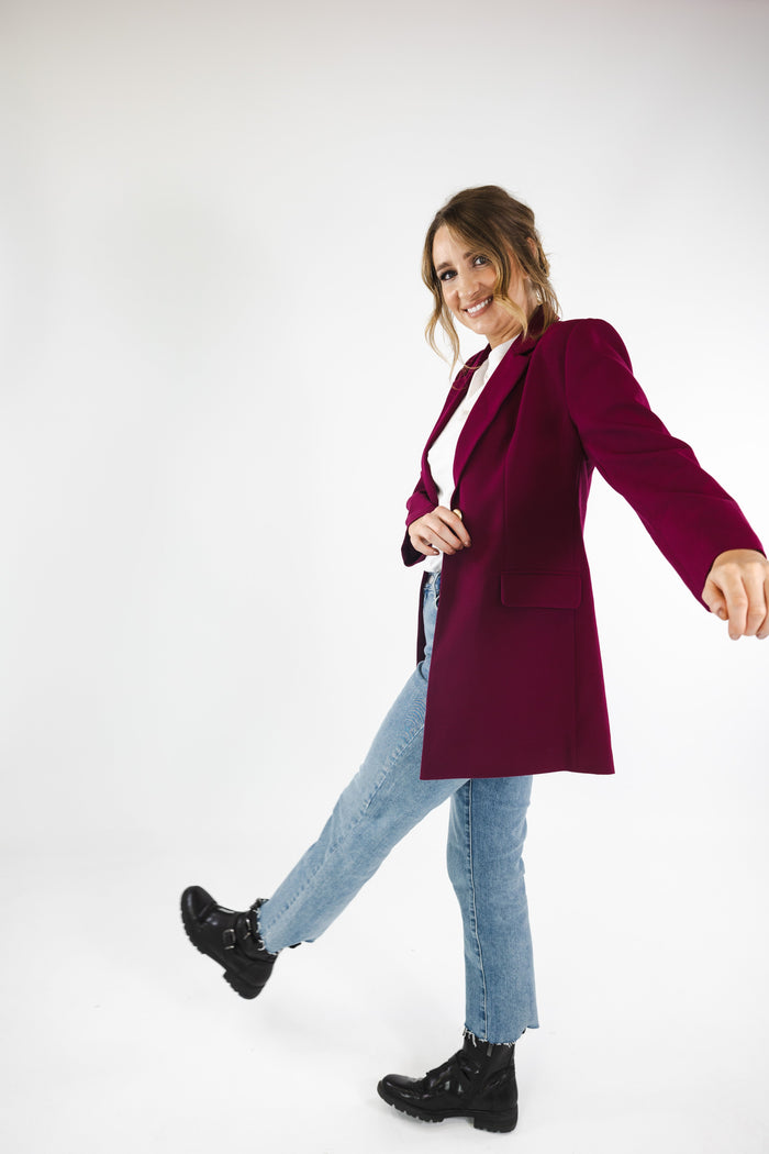 Maisie Blazer Coat (Burgundy)