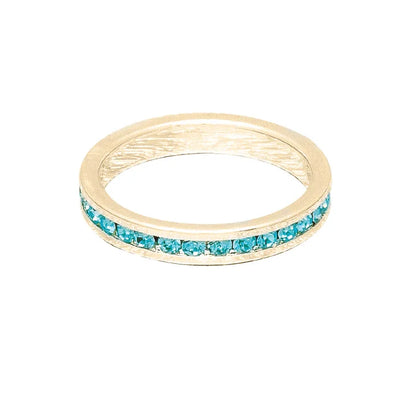 March (Aquamarine) Yellow Gold Ring | Size 9