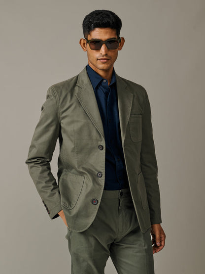 Aubin Khaki Mareham Patch Pocket Jacket | Suit Jackets