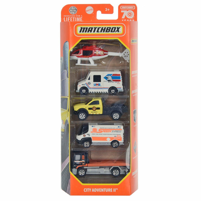 Matchbox 5 Pack Vehicles Basic Series Die-Cast Metal Cars 1:64