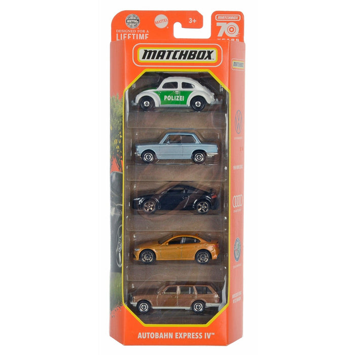 Matchbox 5 Pack Vehicles Basic Series Die-Cast Metal Cars 1:64