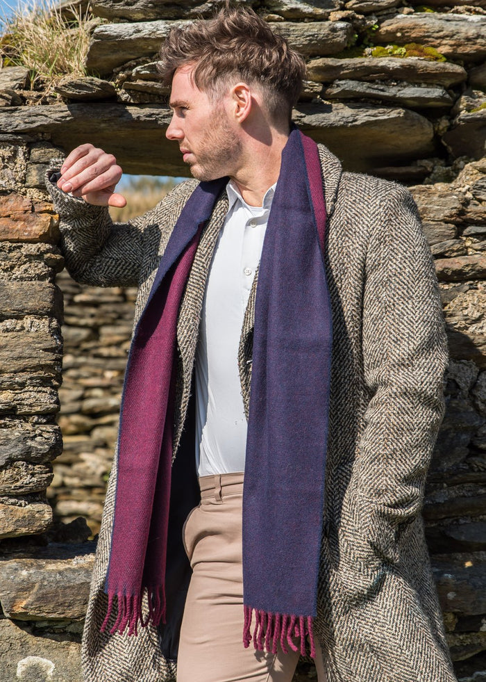 McNutt Burgundy & Navy Reversible Scarf