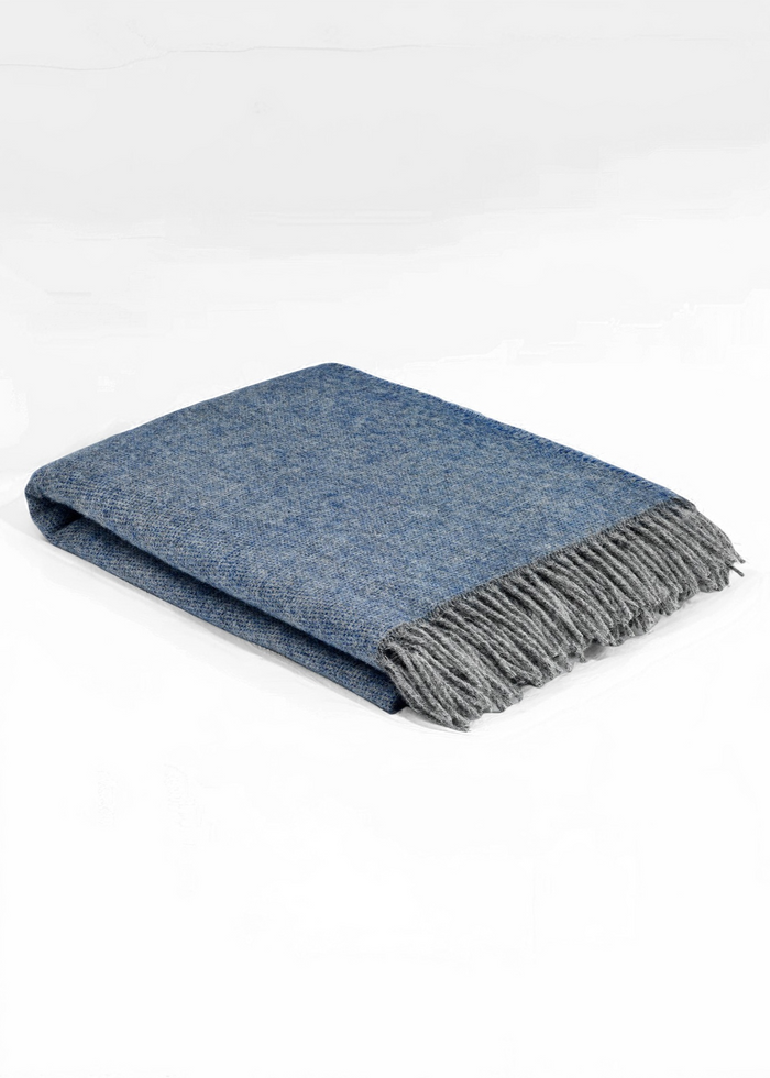Mcnutt Wool Throw | Cosy Periwinkle