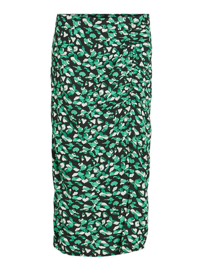 MEDA MIDI SKIRT (BLACK/GREEN)
