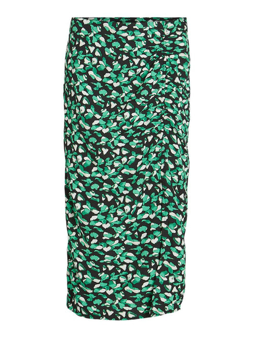 MEDA MIDI SKIRT (BLACK/GREEN)
