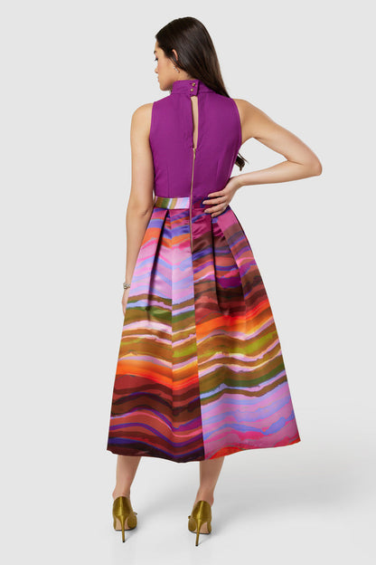 Megan Full Skirt Dress (Purple)