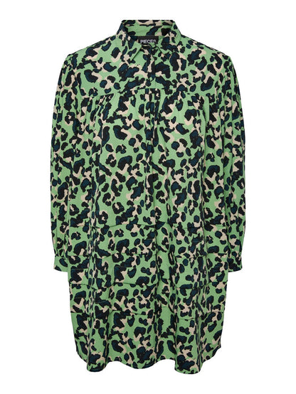 Meline Smock Dress (Grass Green/Leo)