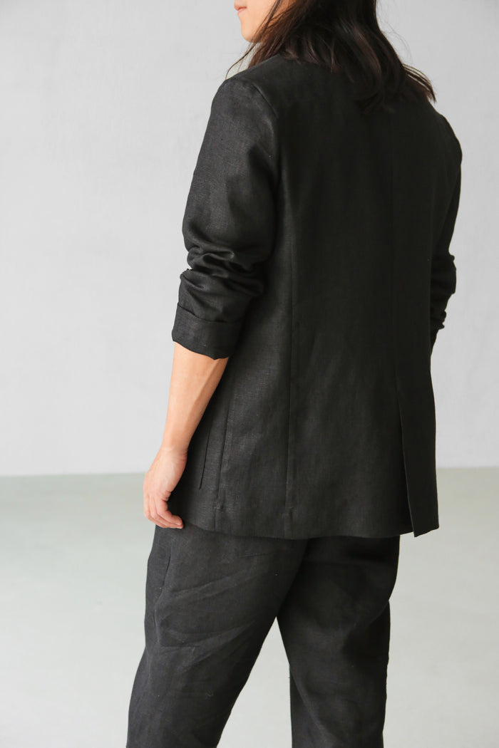 Men’s Linen Jacket LARCH in Black