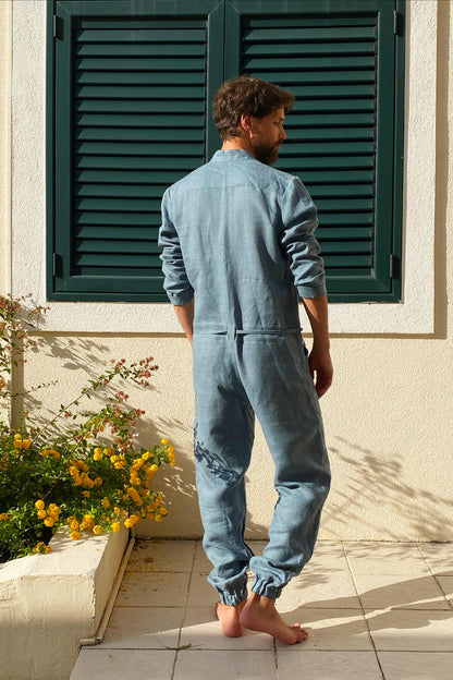 Mens Linen Jumpsuit PALO SANTO - US WAREHOUSE