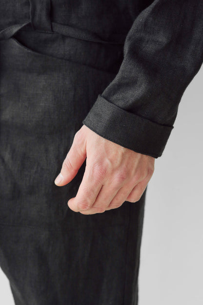 Mens Linen Jumpsuit PALO SANTO in Black