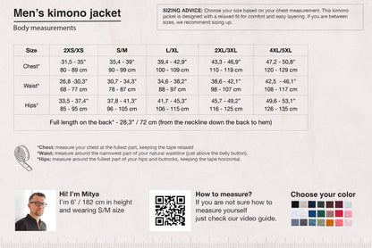 Mens Linen Kimono Jacket TANSY in Light grey