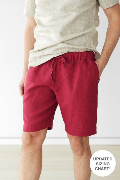 Men’s linen shorts ASH in Red