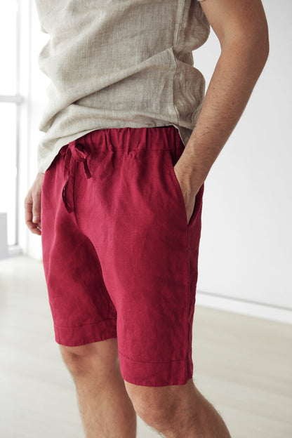 Men’s linen shorts ASH in Red