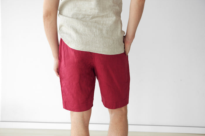 Men’s linen shorts ASH in Red