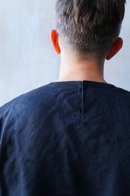 Men’s Oversized Linen T-Shirt SUMIRE in Dark blue