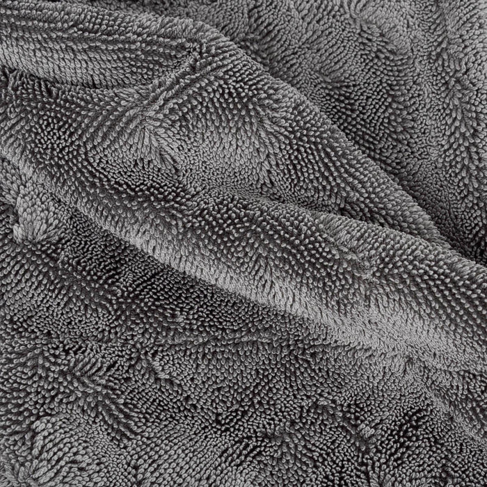 Close up of grey twist loop towelling for car drying