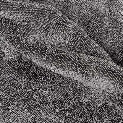Close up of grey twist loop towelling for car drying