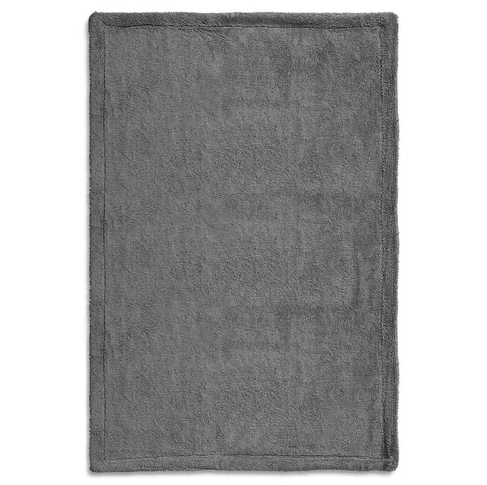 Large grey car drying towel in grey on a white background