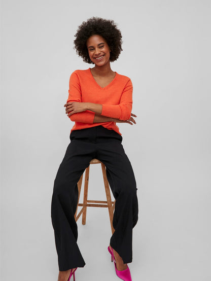 Miela V-Neck Jumper (Tigerlily DARK MELANGE)