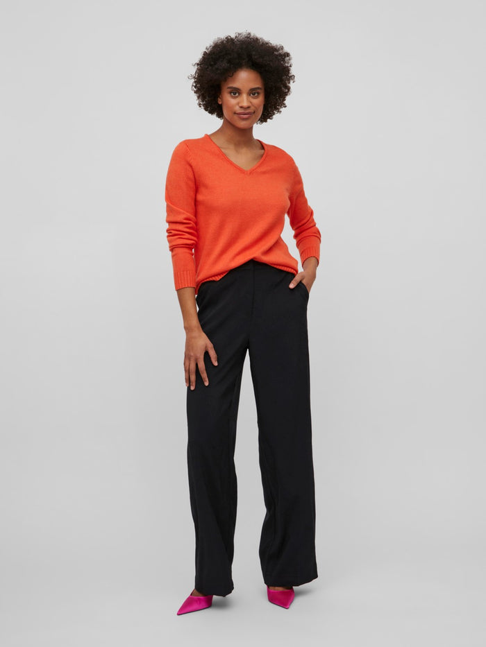 Miela V-Neck Jumper (Tigerlily DARK MELANGE)