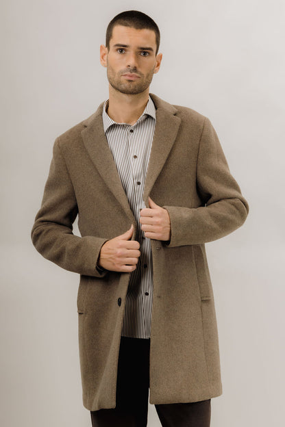 Urban Pioneers Male Miles Wool Coat COAT DARK SAND