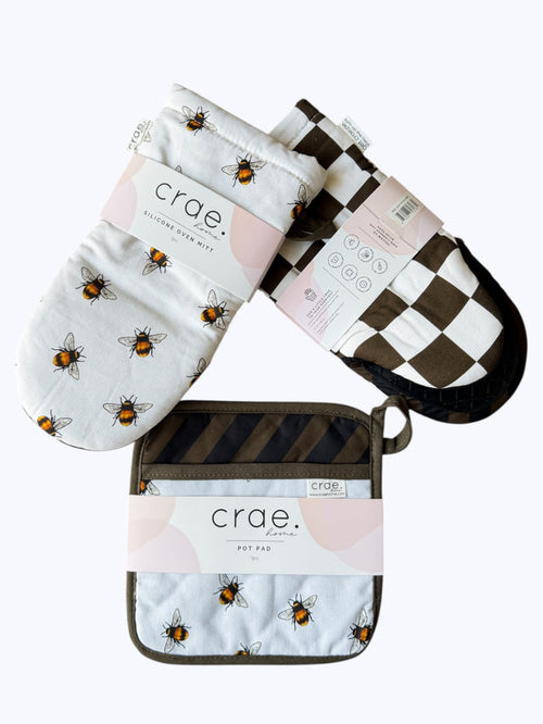 Milk and Honey: 2 Oven Mitt + 1 Pot Pad Bundle Pack