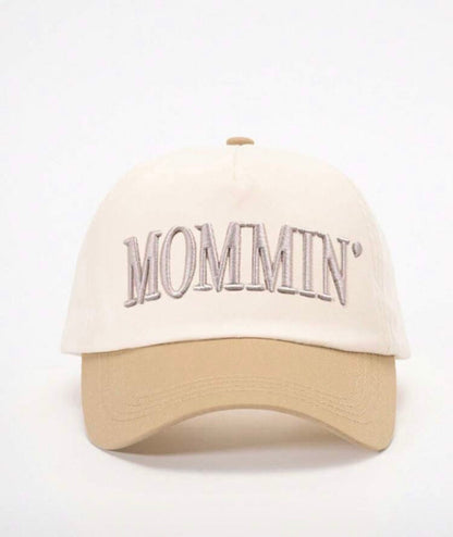 "Mommin" Embroidered Two-Tone Baseball Cap