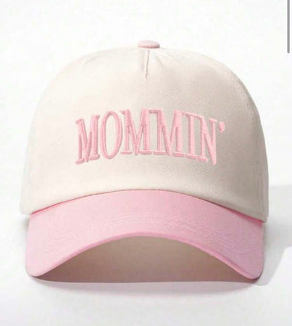 "Mommin" Embroidered Two-Tone Baseball Cap