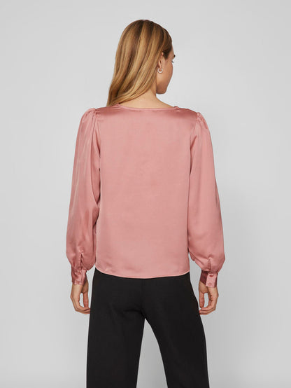 MONI LACE DETAIL TOP (OLD ROSE)
