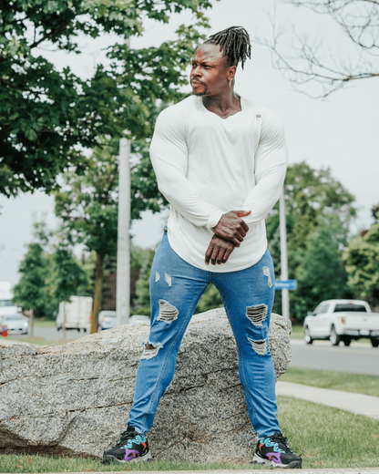 MOTO LONG SLEEVE - WHITE