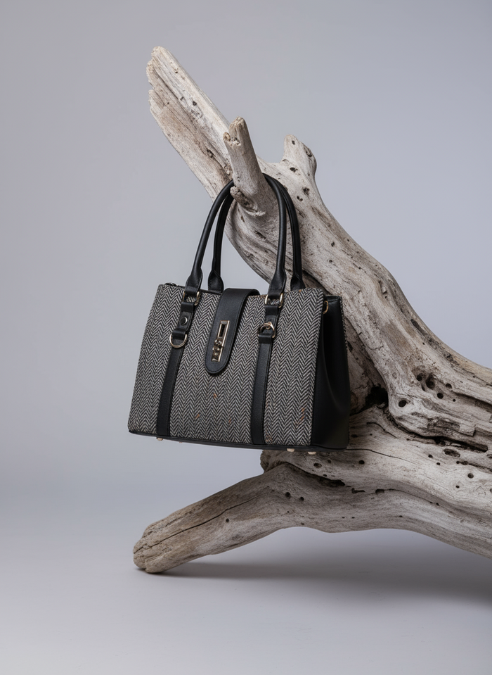 Mucros Jessica Bag | Grey Herringbone