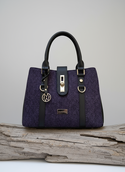 Mucros Jessica Bag | Purple Herringbone