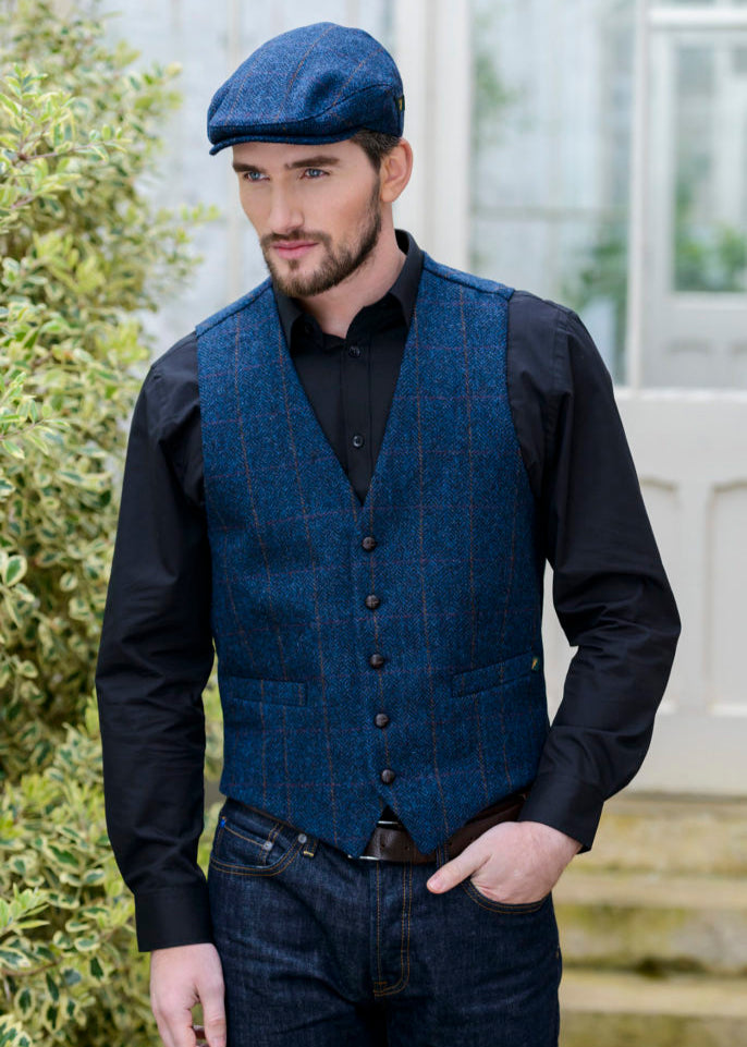 Mucros Tweed Waistcoat | Blue