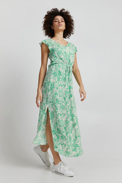 Nicola V-Neck Dress (Green)