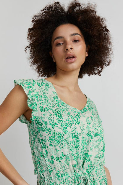 Nicola V-Neck Dress (Green)