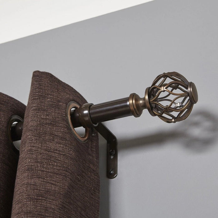 Nicolas 1" Adjustable Curtain Rod - Dark Bronze - 36" - 72" - Wichita Home Outlet
