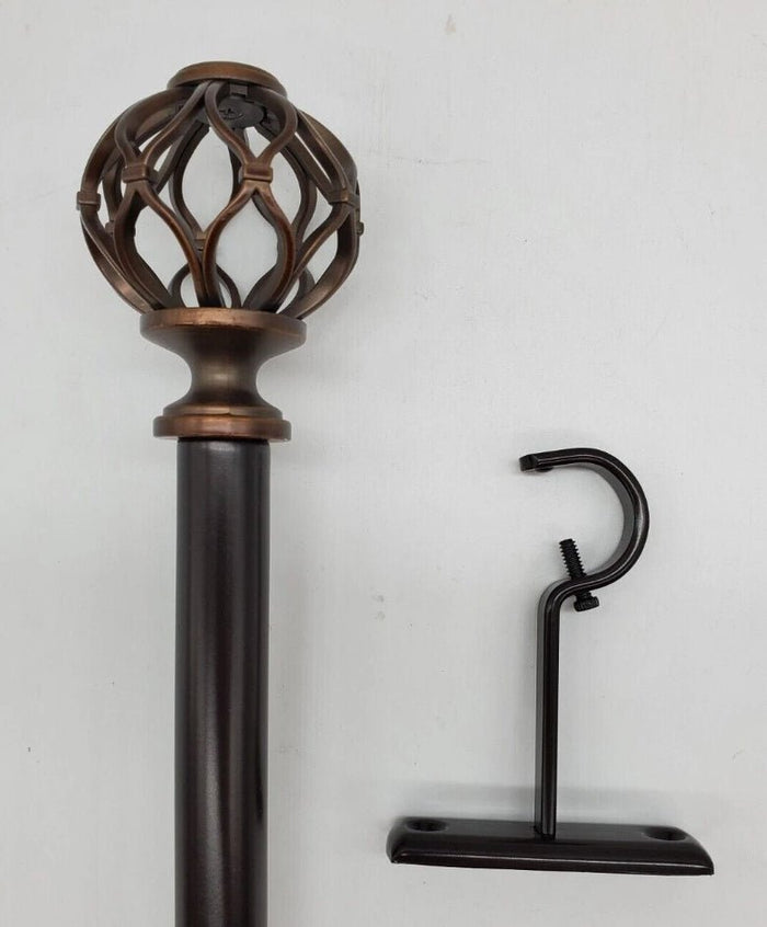 Nicolas 1" Adjustable Curtain Rod - Dark Bronze - 36" - 72" - Wichita Home Outlet