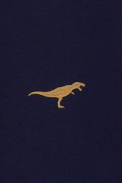 Noah Sweatshirt - Navy, Dinosaur Embroidery