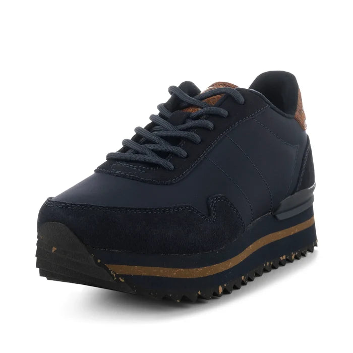 Nora III Leather Plateau (Dark Navy)