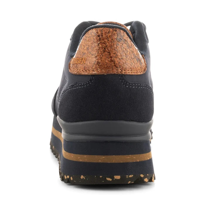 Nora III Leather Plateau (Dark Navy)