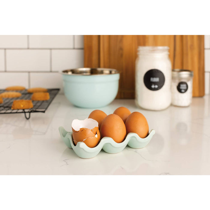 Now Designs by Danica - Robin's Egg Speckle Ceramic Egg Crate
