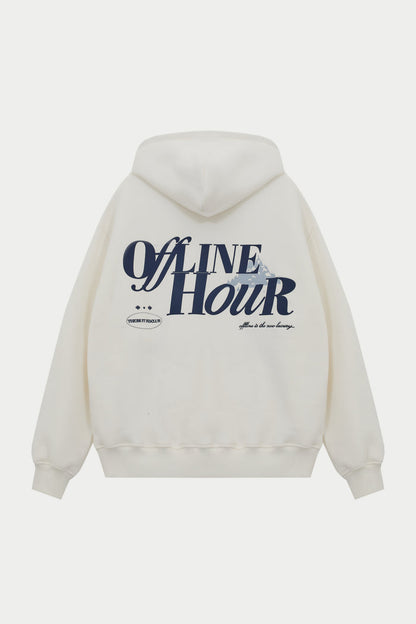 OFFLINE HOUR OVERSIZED HOODIE - OFF WHITE