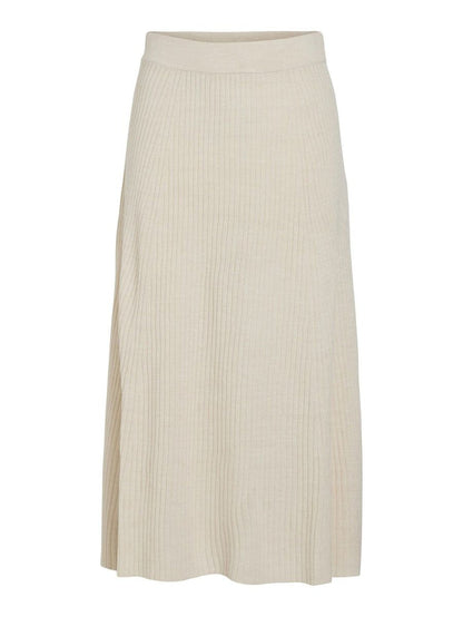 Olina Rib Knit Midi Skirt (Super Light Natural)