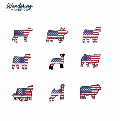 Patriotic Flag-CHOOSE YOUR ANIMAL– Infant/Toddler/Youth