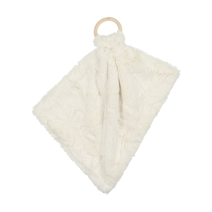 Peluche Bébé Mini Lux Fur Lovey With Wooden Teether